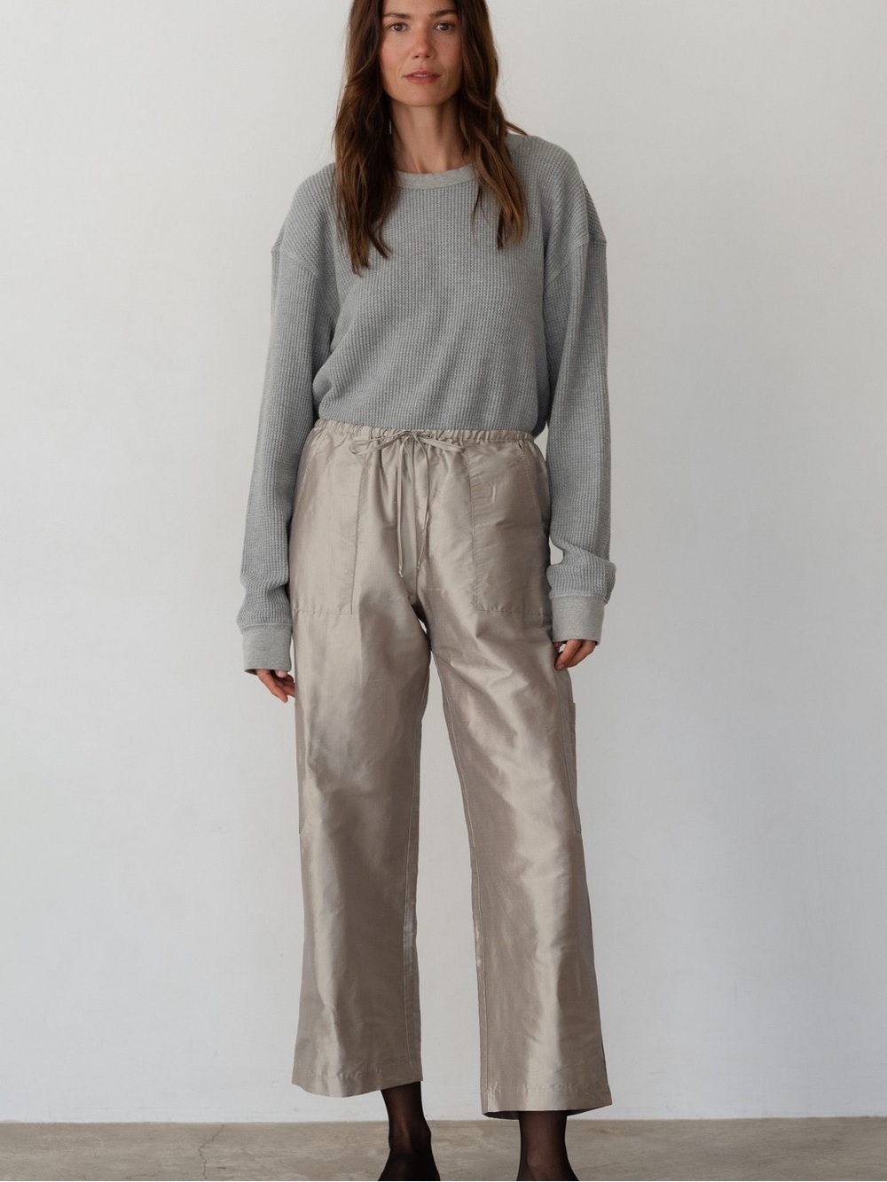 DONNI. The Silk Taffeta Cargo Pants